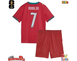 Portugal Cristiano Ronaldo #7 Replica Home Stadium Kit for Kids World Cup 2026 Short Sleeve (+ pants)